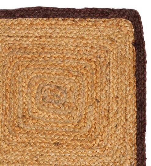 Jute Table Mat with Maroon Border