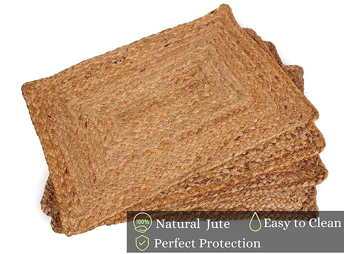 Natural Elegance Jute Rectangular Table Mats