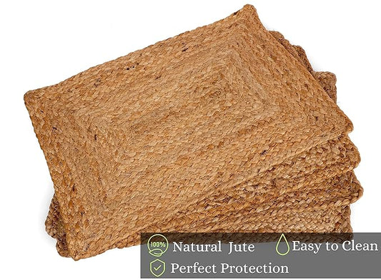 Natural Elegance Jute Rectangular Table Mats