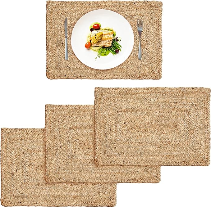 Natural Elegance Jute Rectangular Table Mats