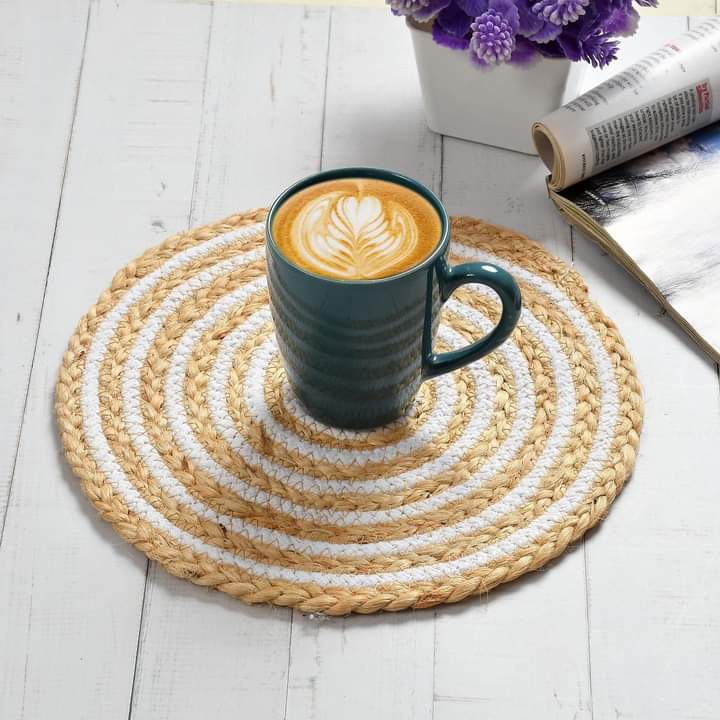 Natural Jute and Ivory Table Mat