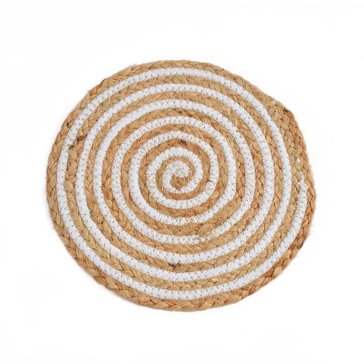 Natural Jute and Ivory Table Mat