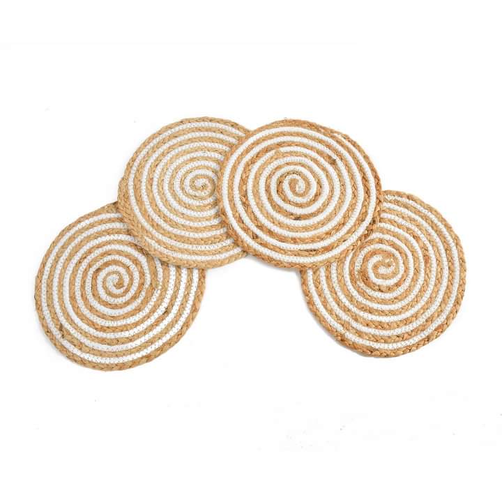 Natural Jute and Ivory Table Mat