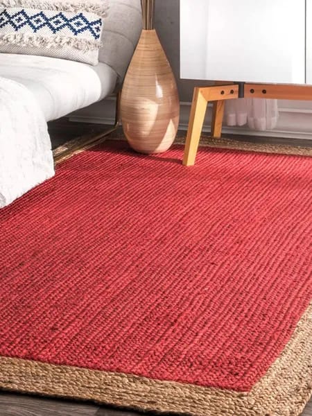 Artisan Made Red Jute Carpet