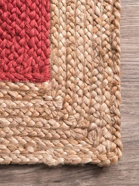 Artisan Made Red Jute Carpet