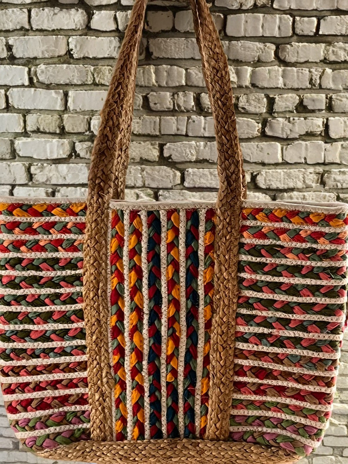 Jute Multicolour Tote Bag