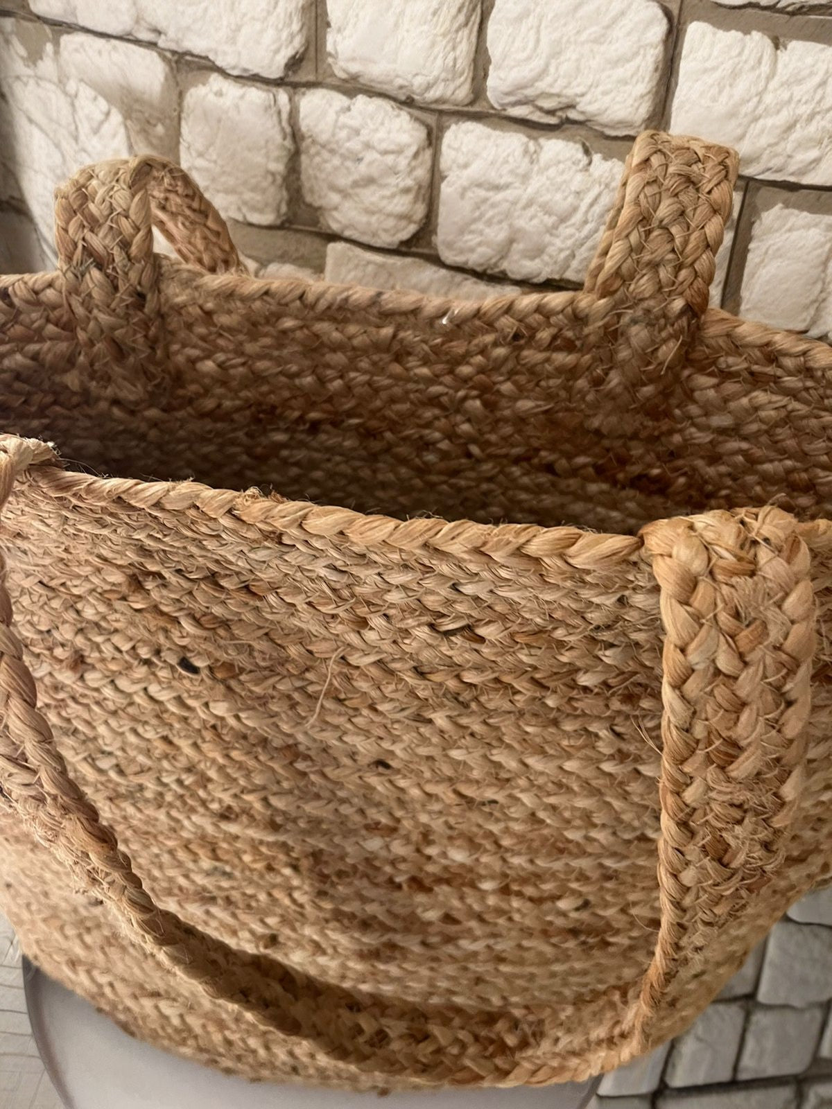 Jute Beige Tote Bag